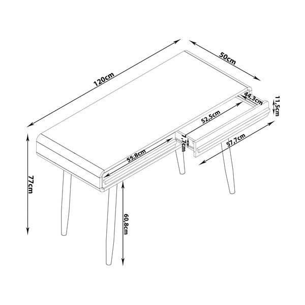 Birou 50x120 cm Chantal – Støraa-image-4