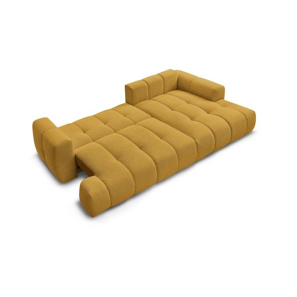 Colțar galben muștar extensibil/cu spațiu de depozitare (cu colț pe partea dreaptă/cu șezlong) Fuji – Bobochic Paris-image-4