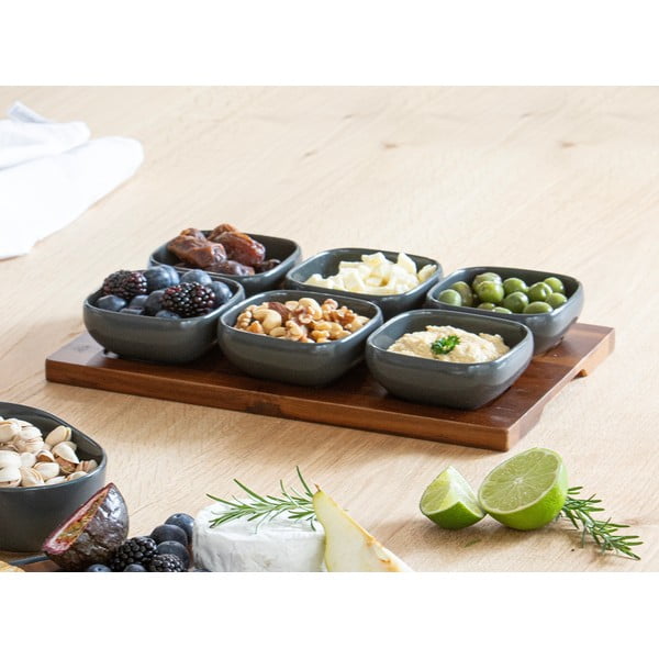 Set de servire gri antracit 6 buc. din porțelan Essentials – Ladelle-image-1