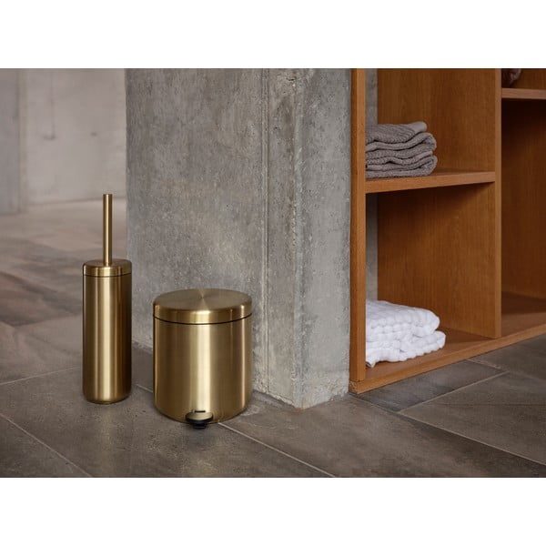 Coș de gunoi alămiu cu pedală din oțel inoxidabil 4 l Ume Brass – Zone-image-1