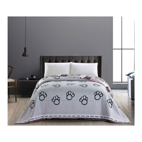 Cuvertură cu 2 fețe din microfibră DecoKing Cat Invasion, 220 x 240 cm, gri-image-1