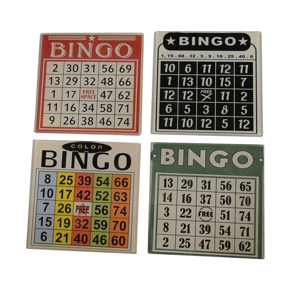 Set 4 suporturi pentru pahare Antic Line Bingo
