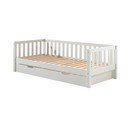 Pat pentru copii  alb cu extensie suplimentară din lemn de pin cu somieră 90x200 cm Fritz – Vipack