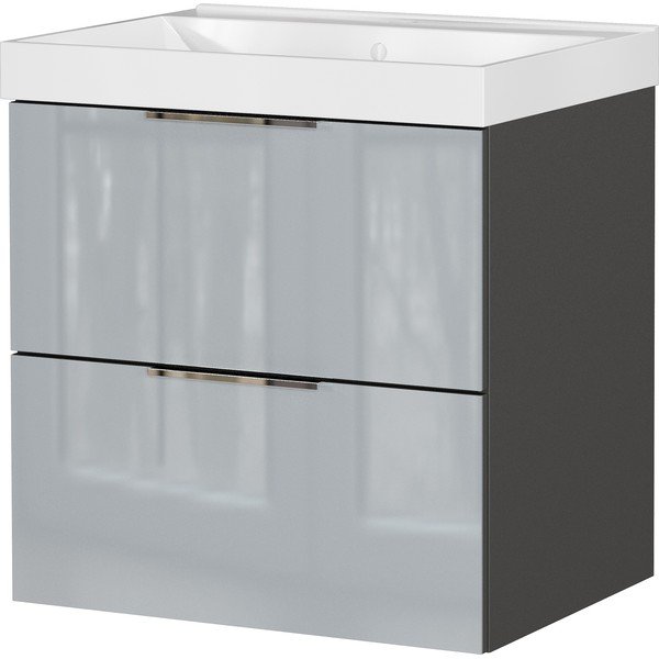 Dulap sub chiuvetă gri suspendat cu aspect lucios 61x65 cm Celano – Germania