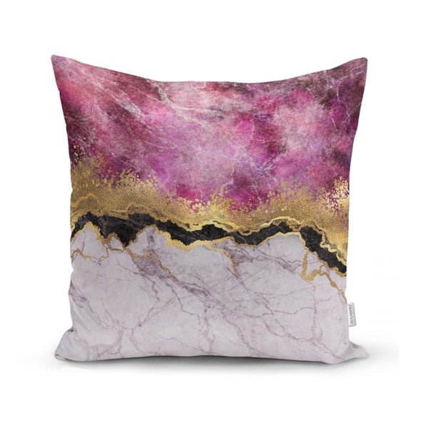Față de pernă Minimalist Cushion Covers Marble With Pink And Gold, 45 x 45 cm
