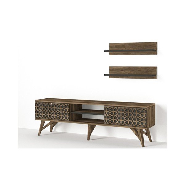 Comodă TV cu aspect de lemn de nuc Tera Home Fina-image-3