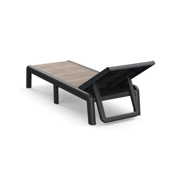 Șezlong de grădină maro închis din plastic ajustabil/pliabil Deco Porto – Keter-image-2