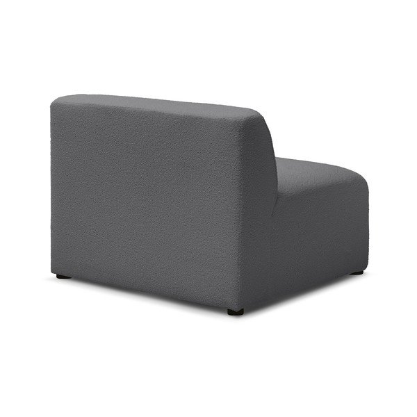 Modul pentru canapea modulară gri închis cu tapițerie din țesătură bouclé (de mijloc) Megeve – Bobochic Paris-image-4