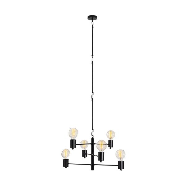 Lustră de 6 becuri Opviq lights Hexa Long, negru-image-2