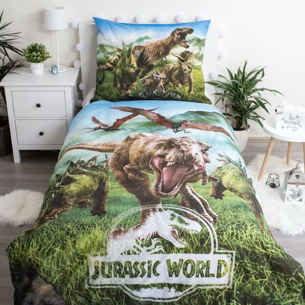 Lenjerie de pat pentru copii din bumbac pentru pat de o persoană 140x200 cm Jurassic World – Jerry Fabrics-image-3