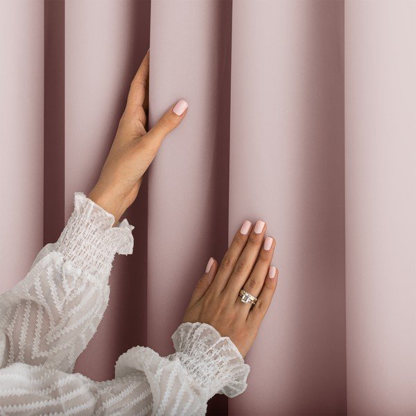 Draperie roz prăfuit dimout (semi-opacă) 140x250 cm Carli Tie – Restilo-image-2