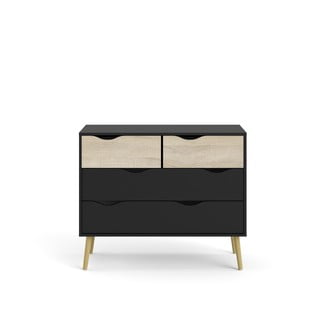 Comodă Tvilum Oslo, 99x82 cm, negru-natural