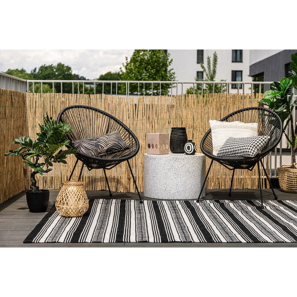 Covor reversibil pentru exterior din plastic reciclat Green Decore Zambezi, 160 x 230 cm, alb-negru-image-1