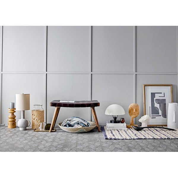 Pled Bloomingville Ornaments, 160 x 130 cm, gri-albastru-image-1