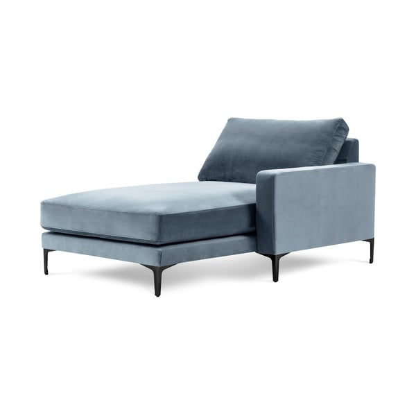 Șezlong cu tapițerie din catifea Kooko Home Harmony, colț pe dreapta, albastru deschis-image-2