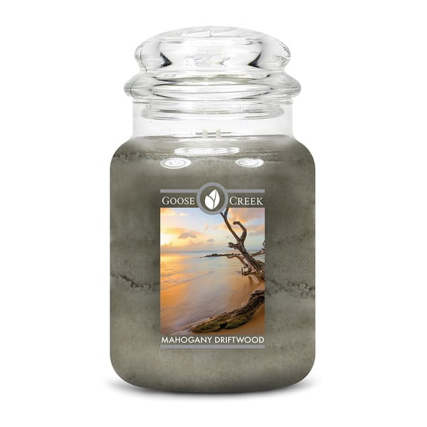 Lumânare parfumată în recipient din sticlă Goose Creek Mahogany Driftwood, 150 ore de ardere