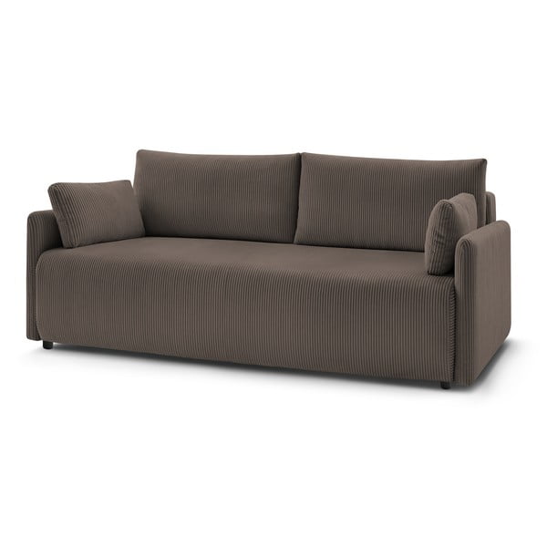 Canapea maro extensibilă cu tapițerie din catifea reiată  211 cm Marcel – Bobochic Paris-image-3