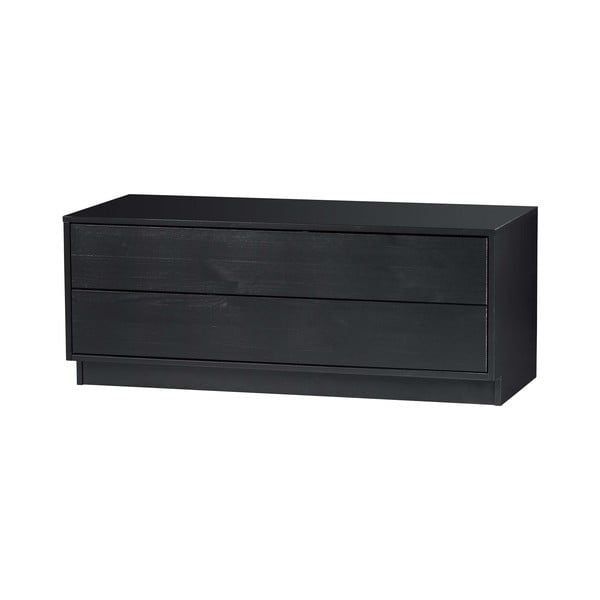 Masă TV modulară neagră din lemn masiv de pin 100x40 cm Finca – WOOOD-image-3