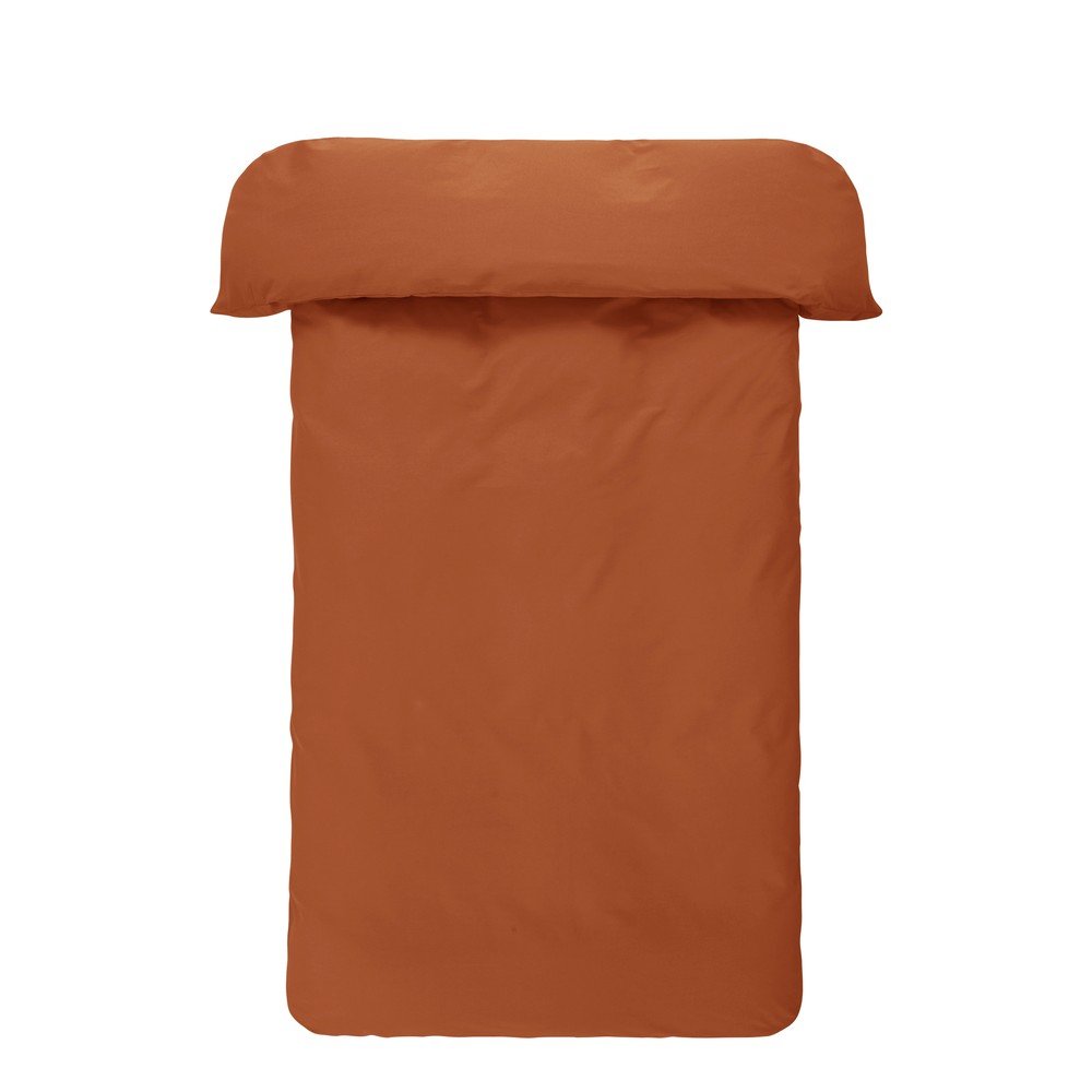 Lenjerie de pat teracotă din bumbac organic pentru pat de o persoană 140x200 cm Zack – Jotex