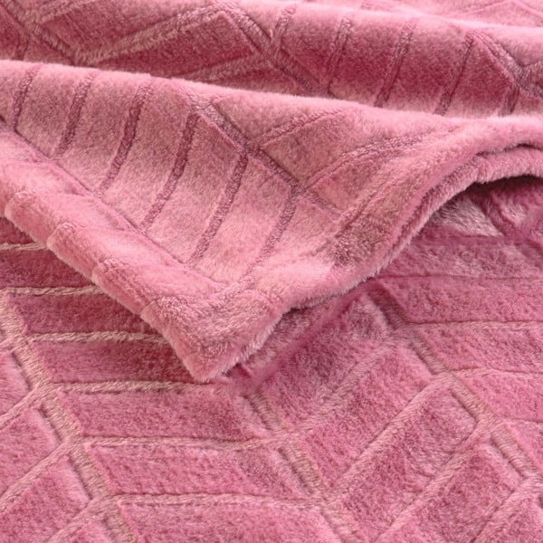 Cuvertură roz din microflanel 180x220 cm Arya – douceur d'intérieur-image-2