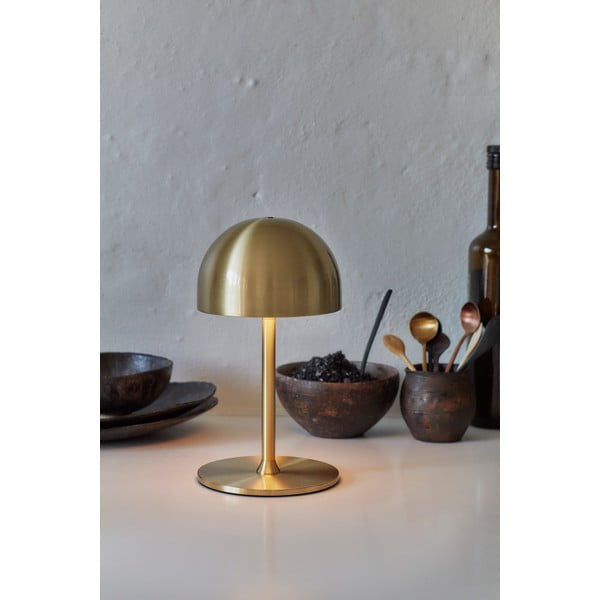 Veioză alămie LED cu control prin telecomandă cu abajur din metal (înălțime 22 cm) Tim – Sirius-image-3