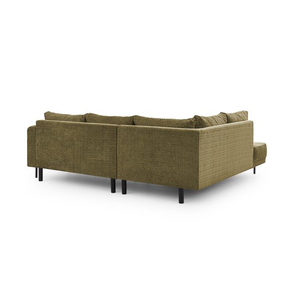 Colțar verde cu tapițerie din chenille (cu colț pe partea stângă/în formă de ”L”) Mauris  – Ropez-image-3