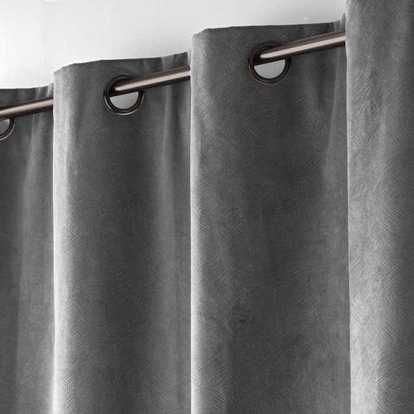 Draperie gri antracit din catifea 140x260 cm Olympe – douceur d'intérieur-image-3