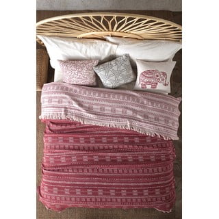 Cuvertură roșie din bumbac pentru pat dublu 220x240 cm Ikona - Mijolnir