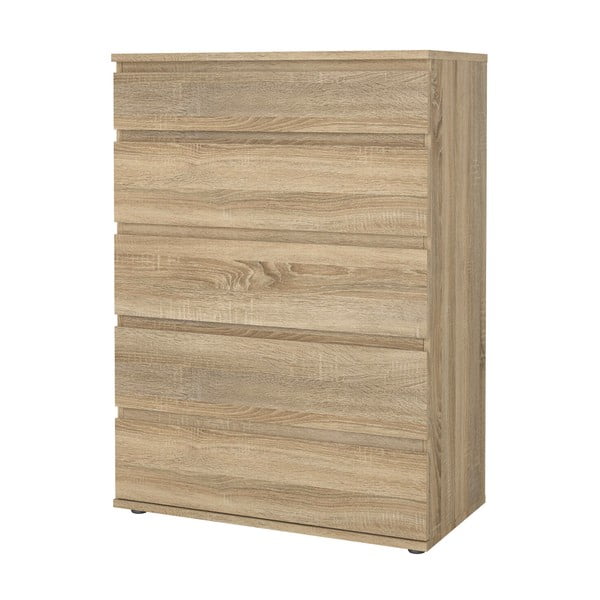 Comodă în culoare naturală înaltă cu aspect de lemn de stejar 77x107 cm Nova – Tvilum-image-3