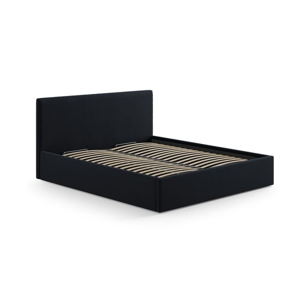 Tăblie de pat albastru-închis tapițată 210,5x100 cm Remo – Micadoni -image-3