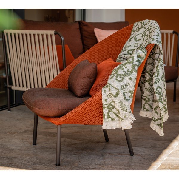 Pled din amestec de bumbac Euromant Summer Linen, 140 x 180 cm, verde închis-image-3