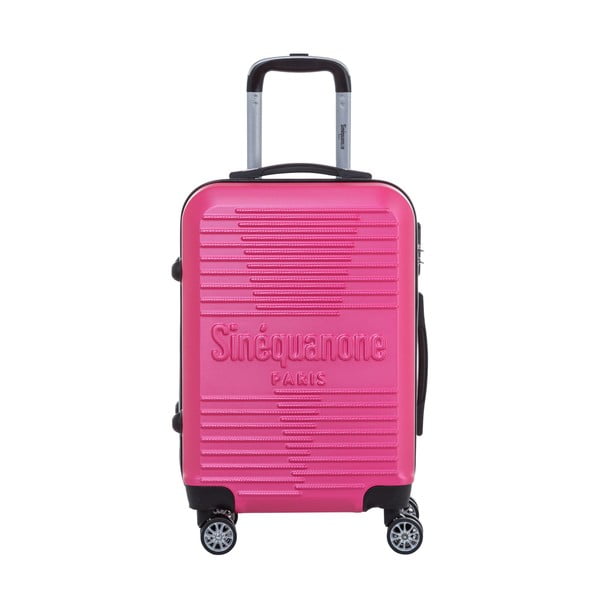 Valiză călătorii pe roți cu încuietoare metalică SINEQUANONE Rozalina, 44 l, roz