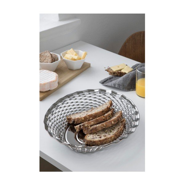 Coș din oțel inoxidabil pentru pâine oval Steel Function, 30 x 24 cm-image-1
