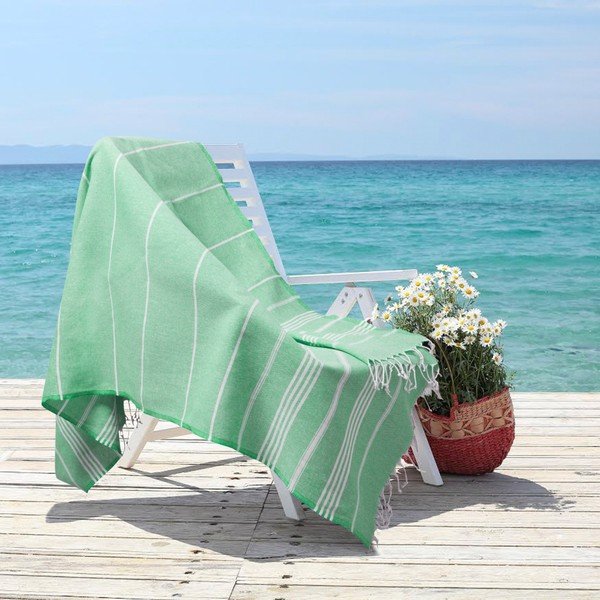 Prosop baie hammam Kate Louise Classic, 180 x 100 cm, verde-image-1