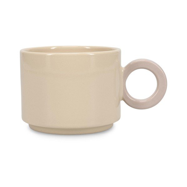 Cană bej din gresie ceramică 280 ml Lou – ONA