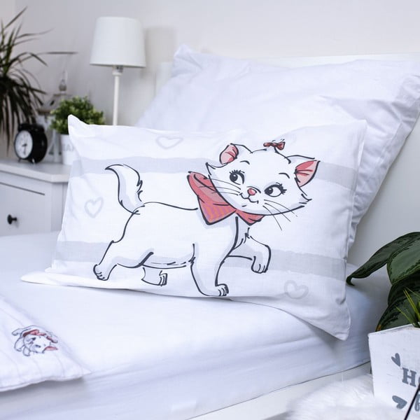 Lenjerie de pat pentru copii albă din bumbac pentru pătuț 100x135 cm Marie Cat "Bow" – Jerry Fabrics-image-3