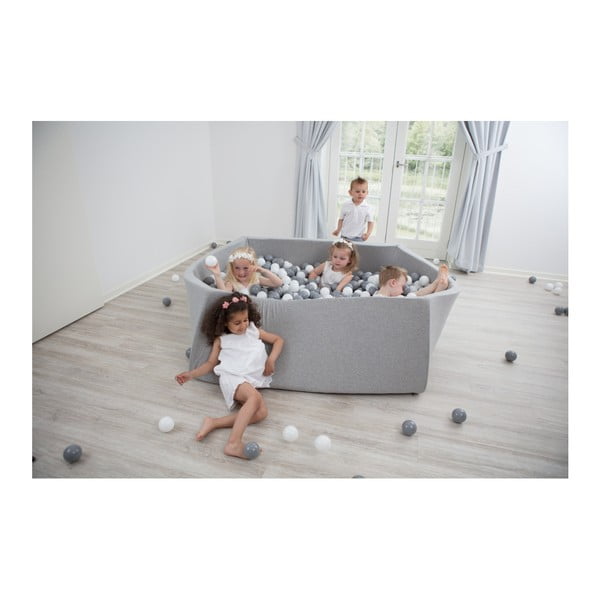 Piscină dreptunghiulară pentru copii cu 500 de mingi Misioo, 110 x 50 cm, gri-image-2