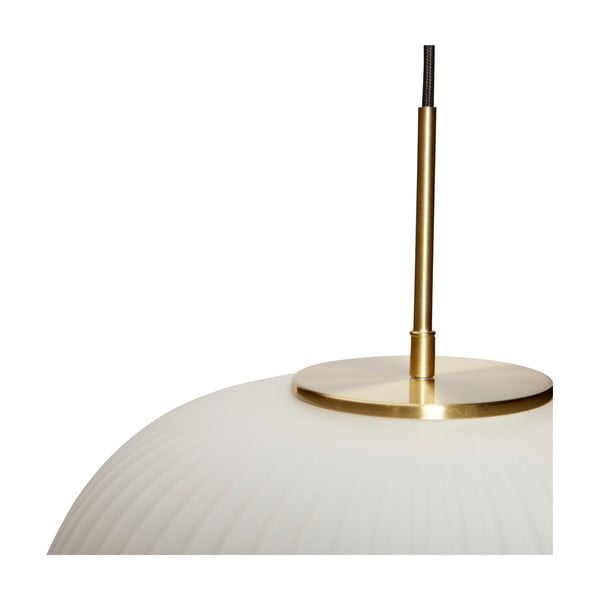 Lustră albă cu abajur din sticlă ø 40 cm Serene – Hübsch-image-4