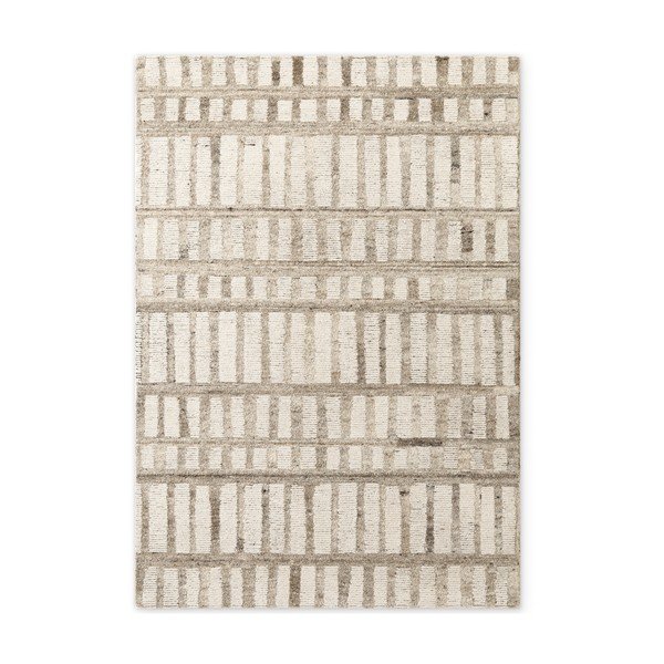 Covor crem țesut manual din lână 160x230 cm Boho 1.0 Linara – Vikosa