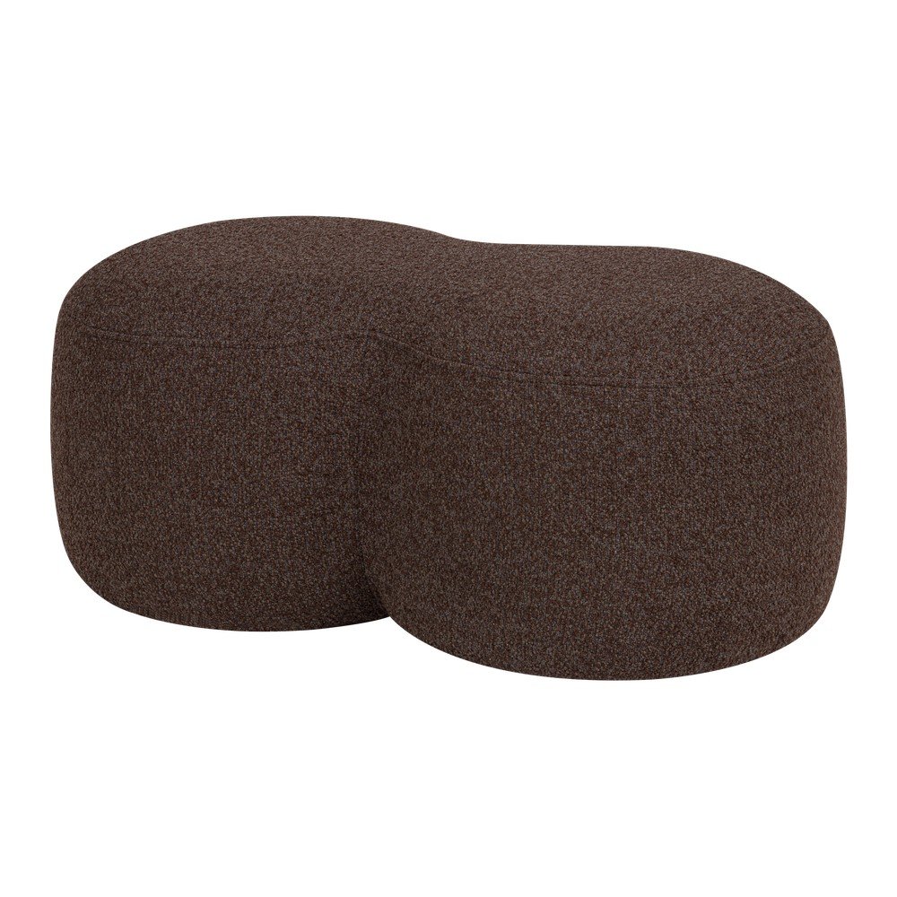 Puf maro închis cu tapițerie din țesătură bouclé Umbo – noo.ma