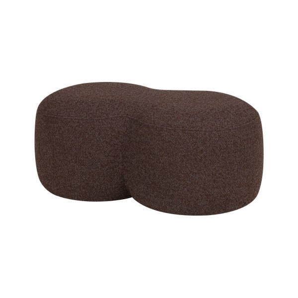 Puf maro închis cu tapițerie din țesătură bouclé Umbo – noo.ma