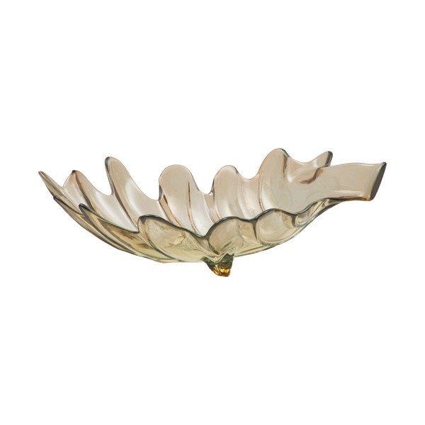 Bol din sticlă reciclată Mauro Ferretti Leaf, 33 x 20 cm, gri-image-3