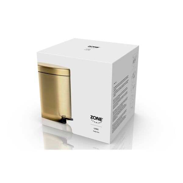 Coș de gunoi alămiu cu pedală din oțel inoxidabil 4 l Ume Brass – Zone-image-3