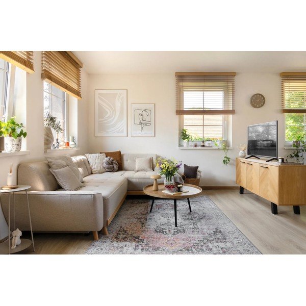 Colțar extensibil cu șezlong pe partea dreaptă Miuform Dazzling Daisy L, bej-image-1