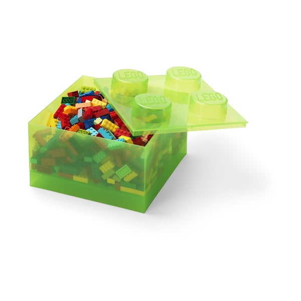 Cutie de depozitare pentru copii  verde din plastic 25x25x18 cm – LEGO®-image-2