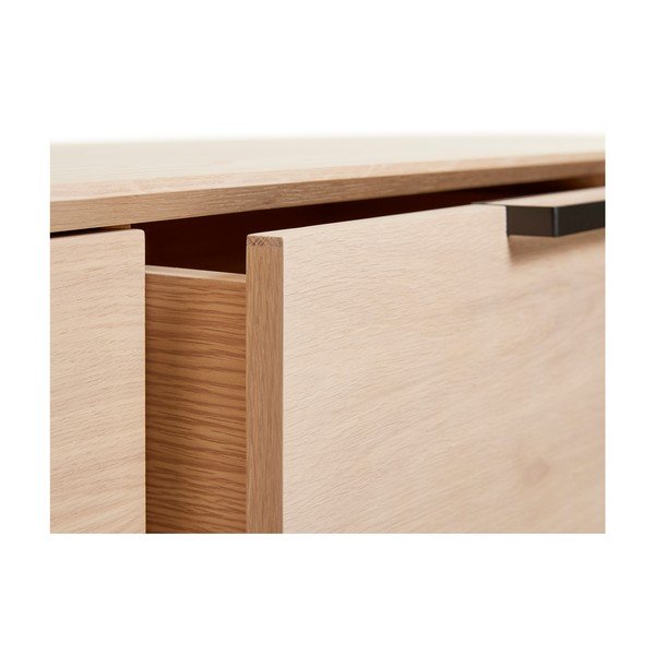 Comodă joasă din lemn de stejar alb Unique Furniture Vivara-image-3