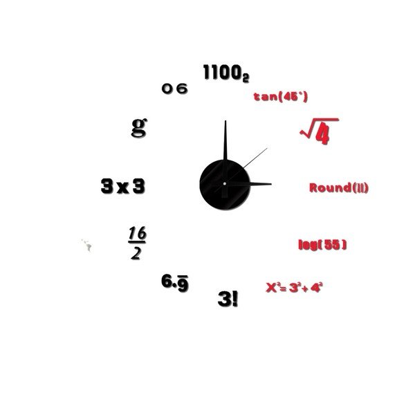 Ceas de perete autocolant Mauro Ferretti Math, ⌀ 50 cm