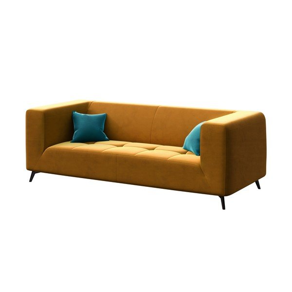 Canapea cu 3 locuri MESONICA Toro, galben miere-image-2