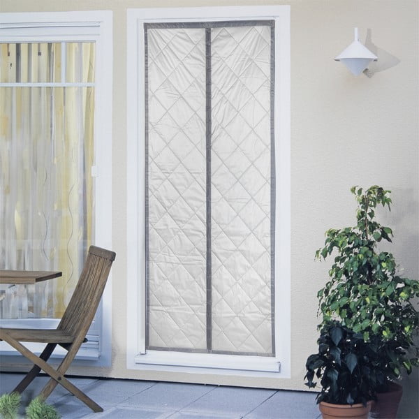 Draperie gri/argintie termoizolantă 80x200 cm cu prindere la ușă – Maximex-image-1