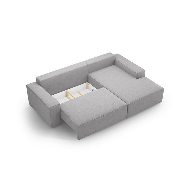 Colțar gri deschis extensibil cu tapițerie din țesătură bouclé (cu colț pe partea dreaptă) Jodie – Micadoni Home-image-4